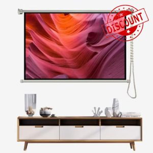 ZYXQQJ Manual Pull Down Projector Screen 40" 50" 60" Movie Screen 16:9 4:3 4K HD Retractable Ceiling Wall Mount Projection Screen(4:3