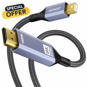 AGFINEST 8K Mini DisplayPort to HDMI Cable 1M