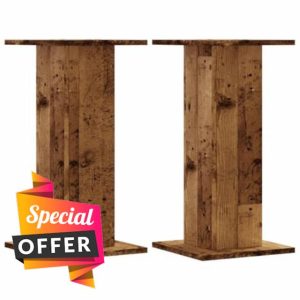 idaXL HiFi Speaker Stands - Floor Stand 60cm - Old Wood
