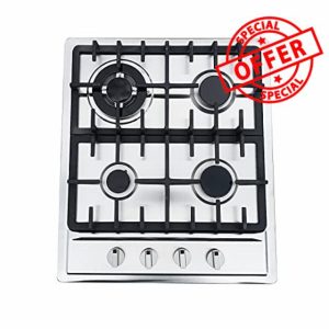 4 Burners Kitchen Built-In Gas Hob Cooker Stainless Steel Stove Top Cooktop Cooking Ng Lpg Built In Four Burner Silver 4-Burners for domestic or commercial cooking in homes or restaurants 59×51cm
