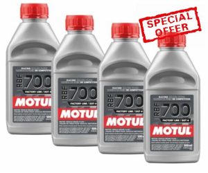 WOL DOT 4 Brake Fluid Motul 109452 Brake Fluid Factory Line RBF700 500ML - Fully Synthetic Brake Fluid (4 Units)