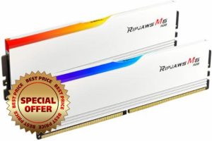 G.SKILL Ripjaws M5 Series (Intel XMP 3.0) DDR5 RAM 32GB (2x16GB) 6400MT/s CL36-48-48-102 1.35V Desktop Computer Memory UDIMM - Matte White (F5-6400J3648F16GX2-RM5RW)