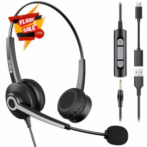 Voistek USB Headset with Microphone for PC Laptop