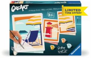 Ravensburger 23901 CreArt-Painting by Numbers 23901-Gallery Wall Set-at The Beach-from 12 Years