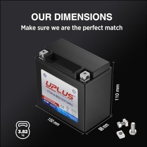 12V 12Ah Scooter Snowmobile UTV Motorcycle Battery Maintenance Free - Sealed Agm Powersports Batteries Compatible with Honda Suzuki Kawasaki Yamaha