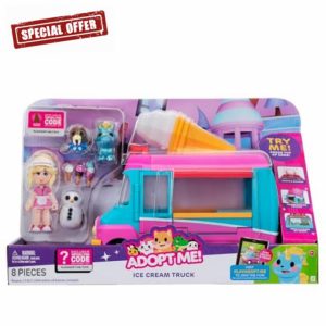 Adopt Me! Ice Cream Truck - Transforming Vehicle with Lights and Sounds - Top Online Game - Exclusive Virtual Item Code Included
