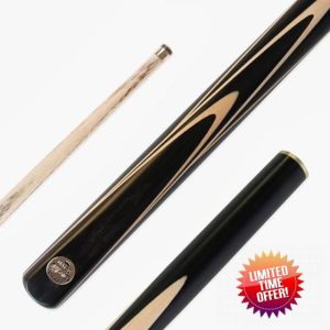 BAIZE MASTER Limited Edition Gold Series 58 Inch ¾ Jointed Professional English Pool Cue 8.5mm with hand-fitted Medium Pro Tip – Polished and finished locally in the UK!