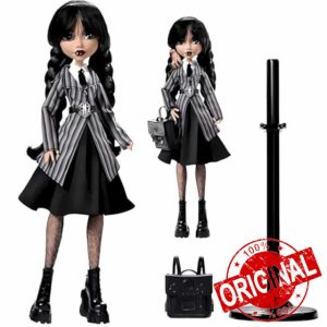 High Wednesday Doll Family Dolls Collectible in Black Gothic Gown Inspired by Dance Scene