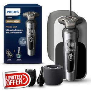 Philips Shaver Series 9000 Prestige Wet & Dry Electric Shaver Lift & Cut Shaving System SkinIQ Technology