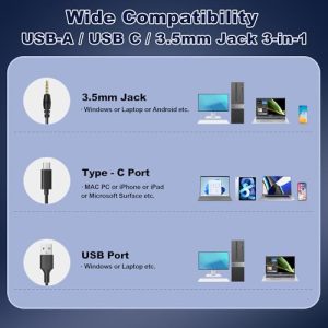 3.5 mm/USB/USB C Headset