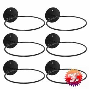 6Pcs Football Wall Mount Ball Stand Wall Mounted Metal Ball Rack For Basketball Soccer Volleyball Wall Storage Display Wall Mount Football Holde