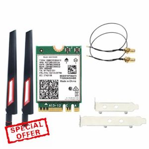 Pojedehy Wi-Fi 6E AX210 Wireless Card 2400Mbps Bluetooth 5.2 Desktop Kit 802.11Ax 2.4G/5Ghz/6Ghz AX210NGW