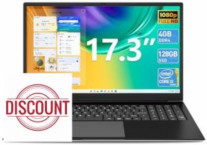 Naclud Laptop 17.3 Inch 4GB RAM 128GB SSD