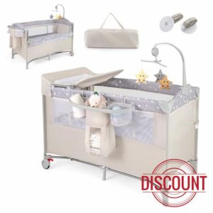 GYMAX 5 in 1 Folding Travel Cot