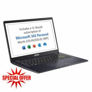 ASUS Vivobook 14 E410KA 14" Full HD Laptop with Microsoft Office 365 (Intel Celeron N4500