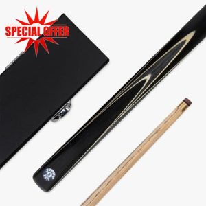 Jonny 8 Ball SNIPER 57 Inch 2 Piece Centre Joint English Pool Cue and Case Set 8mm Pro Leather Tip with Black Hard Classic Attache Case