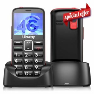 Tosaju 4G Senior Mobile Phone SIM Free Unlocked Simple Mobile Phone for Elderly Senior Cell Phone Big Button Mobile Phone Basic Easy to use Phone with SOS Button Black