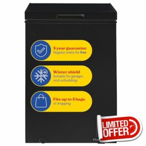 Russell Hobbs Black Chest Freezer 99L Freestanding with 5 Year Warranty