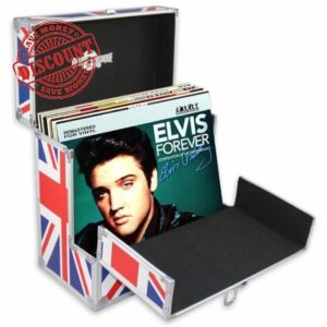 Retro musique 12 Inch Vinyl Record Storage with 40 12" Outer Sleeves | Vinyl Storage Box with Unique Front Flap Opening | LP Storage Boxes Holds up to 40 LP's | Record Box Perfect for Your Vinyls