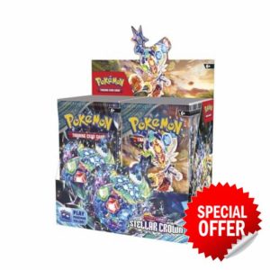 Pokemon TCG Scarlet & Violet Stellar Crown Sealed Booster Box (36 Booster Packs) + TitanCards Toploade