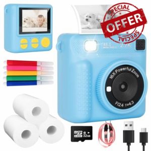 Niaazi Kids Polaroid Camera Instant Print Camera - 1080P HD Video Kids Camera