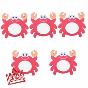 WOONEKY 5 Pcs Bathing Educational Toys Infants Mirror Toys Kid Bath Toy Crab Bath Toy Fun Bath Toys Cute Mirror Toys Bath Toy Educational Toys Bathroom Toy Red