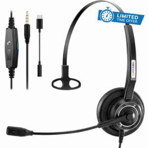 Arama 3.5mm/USB-C Jack Headset with Microphone Noise Cancelling
