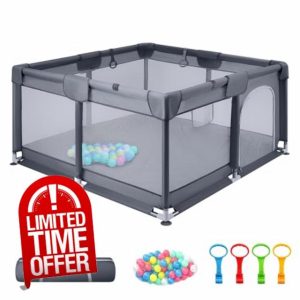 Supernic Baby Playpen for Babies and Toddlers with Mesh Walls