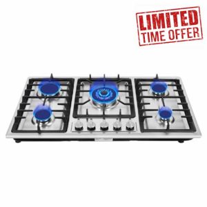 CCAUUB Built-in 5-Burner Gas Stove Top with 5 Different Power Burners