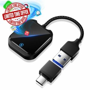 Wireless Carplay Adapter UK & Android Auto Wireless Adpater UK with Fast Stable 5Ghz WiFi Bluetooth Connection