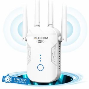 QLOCOM 2024 Newest WiFi Extender Booster Blazing-Fast 1200Mbps WiFi Booster Range Extender Dual Band 5GHz & 2.4GHz Wireless Internet Booster/Hotspot with 2800 Sq.Ft Wider Coverage