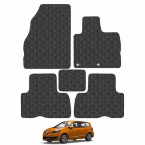 Car Mats for Renault Grand Scenic (2009-2016) Car Floor Mats Premium Rubber Tailored Fit Set Accessory Black Custom Fitted 4 Pieces with Clips - Anti-Slip Backing