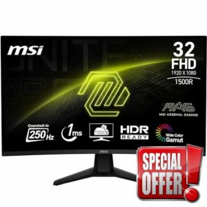MSI MAG 32C6X 32 Inch FHD Curved Gaming Monitor - 1500R 1920 x 1080 VA Panel