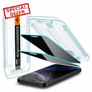 Spigen Glas.tR EZ Fit Privacy Tempered Glass Screen Protector for iPhone 16 Pro - 2 Pack