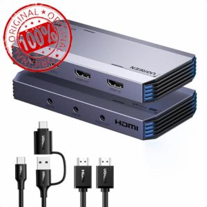 UGREEN Video Capture Card HDMI to USB C Streaming Device 4K@60Hz HDR VRR Passthrough 1080P@120/240fps Recording Compatible with PS5 PS4 Xbox Series X/S Switch DSLR Camera iPad Pro MacBook Laptop Phone