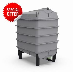 Tiger Wormery - Complete Worm Composter Kit - INCLUDING Worms Voucher to Redeem 250g Composting Worms - Designed and Made in the UK (4 Tray