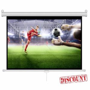 INMOZATA Pull Down Projector Screen 72 inch/159x89cm Wall & Ceiling Mounted HD Projection Screen with 16:9 Ratio Matte White Screen for Home School Cinema Theater Outdoor Indoor Public Display-White