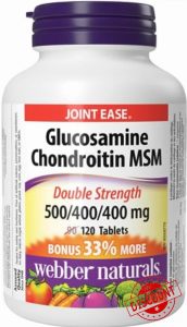 Webber Naturals Glucosamine Chondroitin MSM Double Strength 500/400/400 mg 120 Tablets
