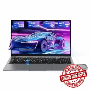 Laptop PC 16GB RAM LPDDR4 512GB SSD PC 15.6 inch UHD Netbook Intel Celeron N5095 Processor Computer with Touch ID WiFi5 Bluetooth 4.2 USB 3.