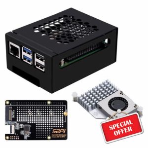 GeeekPi Metal Case with N07 M.2 NVMe SSD Pip PCIe Peripheral Board Bottom for Raspberry Pi 5