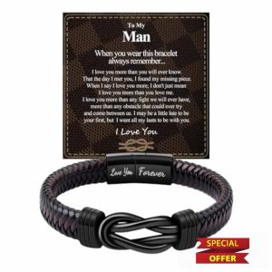 BOCHOI Bracelet for Men To My Man/Husband/Son/Granddad/Boyfriend/Man/Brother Bracelet