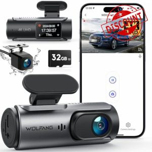 WOLFANG 4K Dash Cam Front and Rear WiFi Dashcam