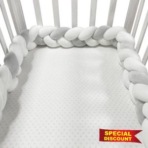 GYCF Braided Crib Knotted Braided Bed Snake Cot Bumper Knot Pillow Cushion Soft Knot Bed Handmade Braided Cushion Cot Bumper Bed Surround Protector