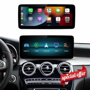 Autoabc Wireless Carplay/Android Car 12.3 Inch Touchscreen Multimedia Radio Receiver for Mercedes Benz NTG5.0 GLA CLA GLC Factory Car Radio Retain Original Amprifier Stereo Sound System HD 1920 x 72