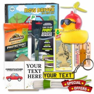 Cozy Cupboard Personalised 'I've Passed My Driving Test' Gift Box - 8pc Practical Car Essential Accessories - Everything a New Driver Needs (inc Custom Numberplate Keychain + Personalised Card)
