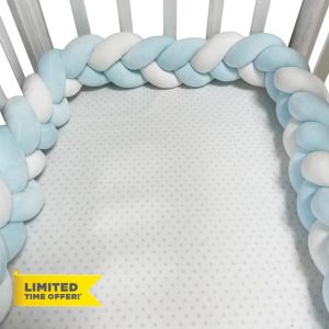 GYCF Braided Crib Knotted Braided Bed Snake Cot Bumper Knot Pillow Cushion Soft Knot Bed Handmade Braided Cushion Cot Bumper Bed Surround Protector