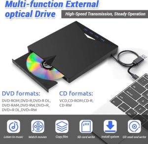 Slim 3D CD DVD Burner Optical Bluray Drive for Laptop PC Desktop Windows XP/7/8/1