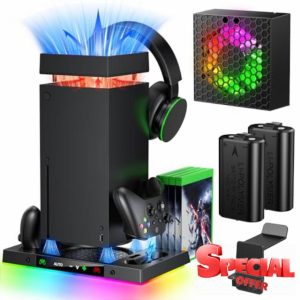 Gorixer AI Cooling Fan with Charging Stand Accessories for Xbox Series X with High Power