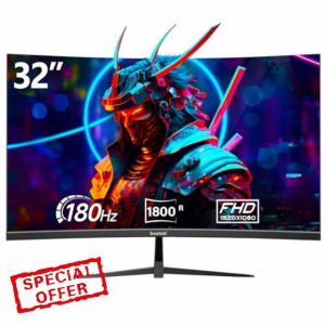 32 inch Gaming Monitor 1800R Curved Computer Monitors 165HZ/180HZ PC Monitors VA Screen for Home