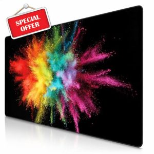 TITANWOLF - XXL Mouse Mat - Mouse Pad 1200 x 600 x 3mm –Speed Gaming Mouse Pad - Extra Large - Table Mat Large Size - improved Precision and Speed – Design color explosio